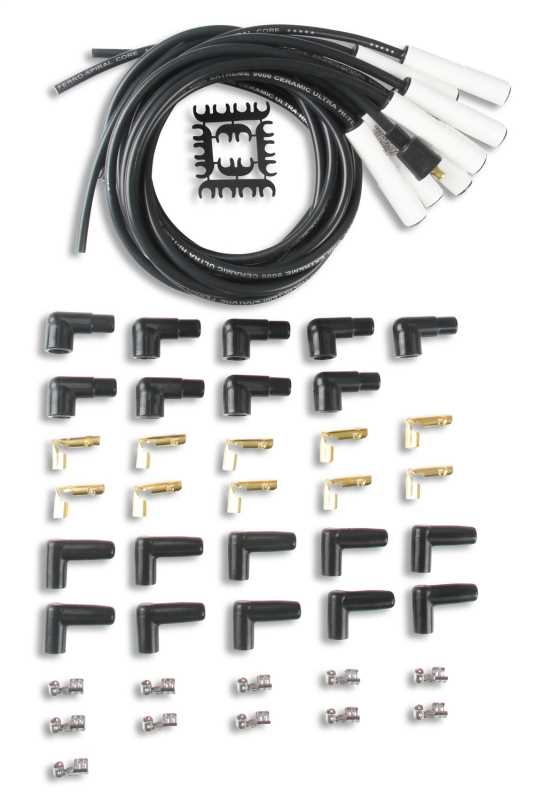 Accel Universal Spark Plug Ceramic 135 Boots Wire Kit - Black, Wire