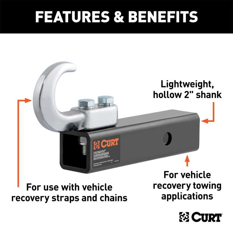 CURT Tow Hook Mount 45825, Truck Accessory Center
