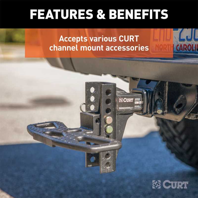 CURT Channel Style Adjustable Dual Ball Mount 45900, Truck Accessory Center