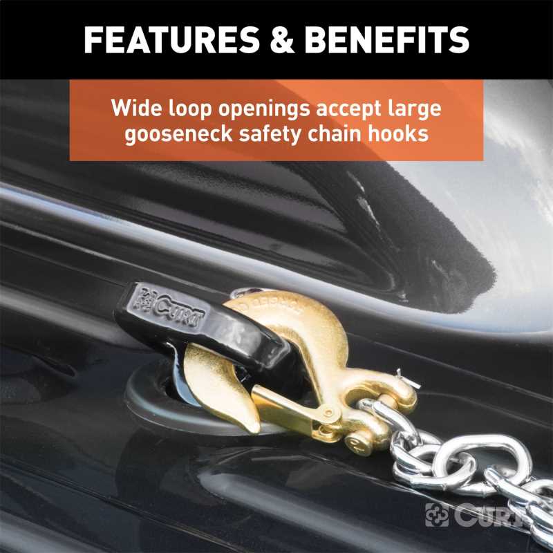 CURT FactoryStyle Gooseneck Ball And Safety Chain Anchor Kit 60618