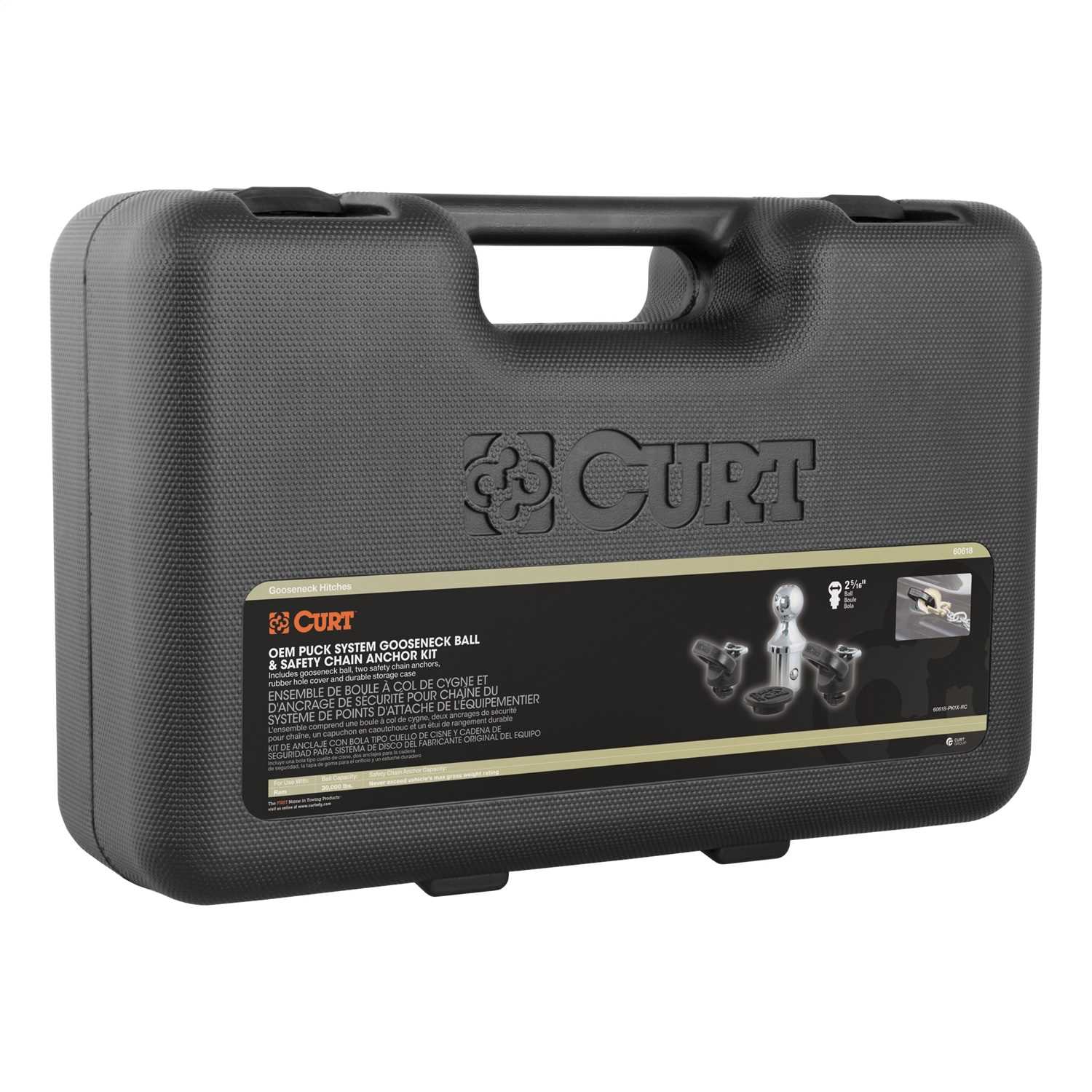 60618 CURT Factory-Style Gooseneck Ball And Safety Chain Anchor Kit