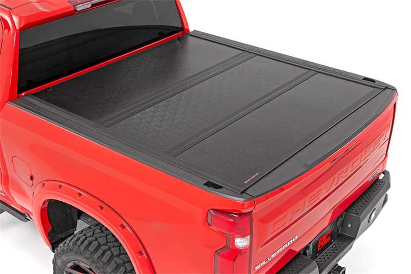 Rough Country Hard TriFold Tonneau Bed Cover 47120580, Truck Accessory