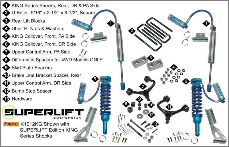 Superlift Suspension Lift Kit K1012KG, Joe's Truck & Trailer