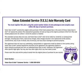 YES Plan Extended Service Warranty YESAXLE
